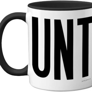 Funny Mugs for Men Women - C UNT Mug - Fun Sarcastic Slogan Gifts for Work Colleagues, C*nt Crude Rude Novelty Joke Gag Humour Birthday Present Friends, 11oz Black Ceramic Dishwasher Safe Mugs