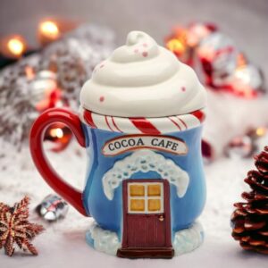 Cosmos Gifts Santa's Village Covered Ceramic Mug, 6-1/8-Inch