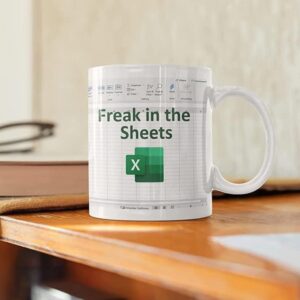 Spreadsheet Excel Coffee Mug, Funny Gifts for Women Men Freak In The Sheets Mug Gifts for Boss CPA Friend Coworkers Accountant White Ceramic Office Mug 11.8 oz (A)
