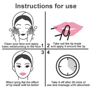 Juyou 30 Pieces Pink Gel Collagen Lip Mask Crystal Lip Pads For Moisturizing, Anti-Wrinkle, Anti-Aging, Firms & Hydrates Lips (Pink)