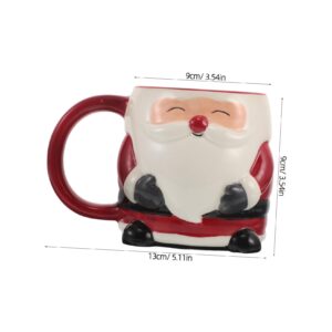 VERDANVERSE Hand Painted Ceramic Holiday Mug Santa Claus Coffee Tea Cup with Handle for Women Adults Microwave Dishwasher Safe Festive Christmas Tableware Gift