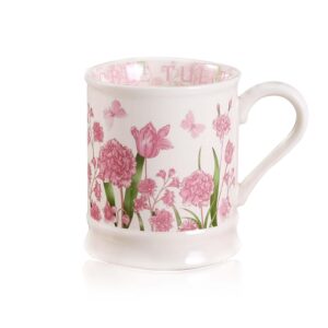 Gifts for Women Pink Flowers Coffee Mug Birthday Friendship Gifts for Women Cute Coffee Mug Unique Tea Cup Christmas Inspirational Gift to Her Best Friends Sister Mom Wife Bestie（450ml）