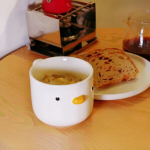 PURROOM Large Breakfast Mug, Handmade Glaze Duck Cup, Safety Ceramic Coffee Mug & Oatmeal Soup Cup, 650ml / 22oz Oversized Cute Cereal Cup. Best Gifts for Family Friends.