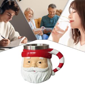 Ceprznvey Christmas Mug - Santa Mug,250ml Novelty Drinkware with Stainless Steel Liner for Kitchen Birthday Chocolate Girls Women