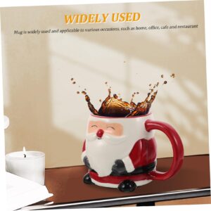 Hohopeti Ceramic Christmas Santa Mug with Handle High-Temperature Resistant Festive Coffee Tea Cup for Women Adults Dishwasher Safe Holiday Tableware