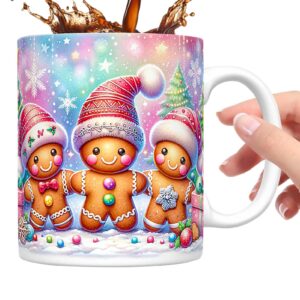 Christmas Ceramic Mug, Christmas Santa Ceramic Mug - Handmade Snowman Mugs, Character Cups for Coffee, Hot Water, Drinks, Juice