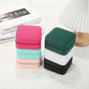 Mini Jewelry Box - Dustproof and Eco-friendly Organizer, Portable Travel Jewelry Organizer for Rings, Earrings, Necklaces, Bracelets, Bangles and other Jewelry for Girls and Women. (White with mirror)