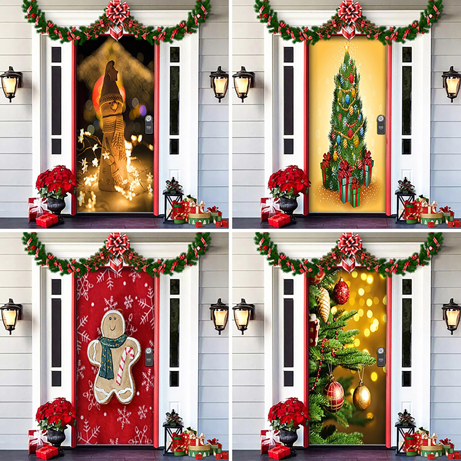 REGAPOG Grinch Christmas Decoration Door Cover Decoration Grinch Hanging Banner Background, Christmas Banner for Home Front Door Porch Christmas Decoration -91 x 203 cm (Grinch F)