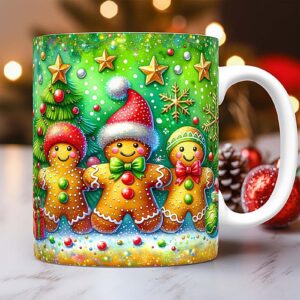 Christmas Coffee Mug,Ceramic Festive Coffee Cups - Christmas Santa Festive Mug, Drinks Cups for Ice Water, Tea, Coffee, Juice