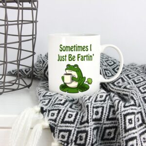 5Aup Funny Coffee Mug Gifts 11oz – “Sometimes I Just BeFartin” Humorous Cup, Gag Ideal for Men/Women, Tea Cup for Office, Dad, Mum, White Elephant & Birthday Presents