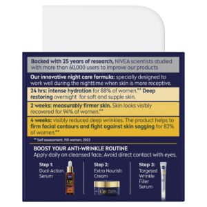 NIVEA Q10 Anti-Ageing Night Cream 50ml | With Q10 and Argan Oil | Hydrating Formula | 24-hour Nourishment | Reduces Wrinkles & Fine Lines | Promotes Skin Firmness | Replenishes Mature Skin