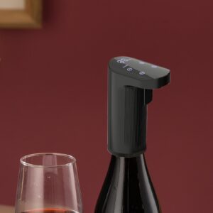 Electric Wine Decanter – Smart Wine Pourer, Digital Aerator Pump | Rechargeable Alcohol Dispenser, Touch Control Tap, Bottle Aeration Tool for Table Counter, Gadget for Men, Women