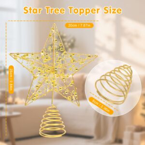 Ninonly Christmas Tree Topper Star Battery Operated, Glittered Gold Hollow Tree Topper Star Light with 20 LEDs, 25CM Christmas Tree Topper Indoor Decoration for Xmas Holiday Home Decor