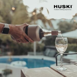 Huski Wine Cooler | Premium Iceless Wine Chiller | Keeps Wine Cold up to 6 Hours | Award Winning Design | New Wine Accessory | Fits Some Champagne Bottles | Perfect Gift for Wine Lovers (Stainless)