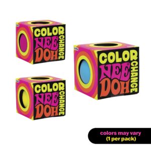 NeeDoh Colour Changing - Fidget Stress Relief Toy, Soothing Squishy, Non-Toxic, Assorted Colours, 2.5” Ball, Promotes Focus & Calm, Ideal for Anxiety, Schools, Office, and Party Favors, 3+ Years
