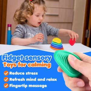 Fidget Toys Sensory Stone for Kids: 6 Pack Textured Soft Worry Stone for Autism Kids Calming - Fidget Stress Toys for Students Anxiety Relief - Small Prizes Fidget Toys