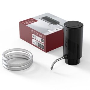 Wine Electric Wine Aerator, Portable Wine Dispenser Pump, Automatic Wine Pourer, Instant Wine Decanter, One-Touch Wine Oxidizer with Retractable Tube, for Women&Men Wine Lovers (Black)