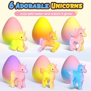 Unicorn Hatching Rainbow Eggs for Kids - 6 Pack Unicorn Gifts for Boys & Girls, Birthday Easter Basket Stuffers Gift Ideas for Kids 3+ Year Old - Girl Gifts for Ages 3 4 5 6 7 8