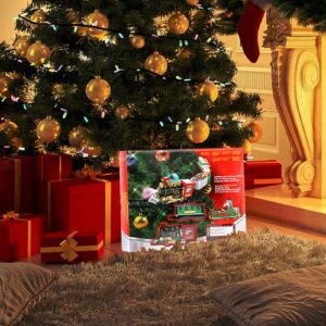 Classic Christmas Train Set With Lights and Sounds - Easy Assemble Electric Model for Under The Tree - Toy for Kids, Boys and Girls