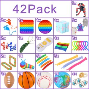 42Piece Sensory Toys Set,Relieves Stress & Anxiety for Kids & Adults Fidget Toys Set,Assorted Birthday Party Favors,Classroom Rewards,Carnival & Piñata Fillers