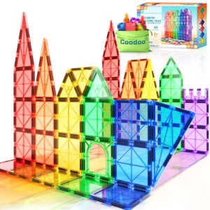 Magnetic Tiles Kids Toys STEM Magnet Toys for Toddler Magnetic Blocks Building Toys Preschool Learning Sensory Montessori Toys for 3+ Year Old Boys and Girls, Safe Creativity Toddler Kids Toys