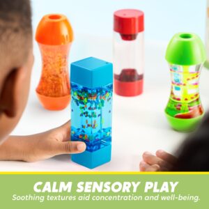 JOYIN 4-Pack Fidget Tubes for Kids, Sensory Tubes, Stress Relief Toy, Speech Therapy Materials, Calming Toys for Children with Autism, Calm Down Corner Supplies, Presents for Toddlers
