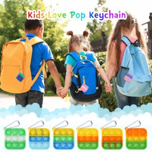 Pop Fidget Keychain It Mini Fidget Toys Bulk 30 Pack Party Favors for Kids 4-8,8-12 Year Boys Girls Push Pops Bulk Toys Its Small Prizes for Kids Classroom Party Favors Bubble Poppers Figetsss