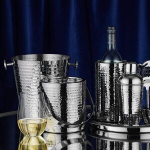 Maxwell & Williams Cocktail & Co Lexington Hammered Wine Cooler Silver Gift Boxed