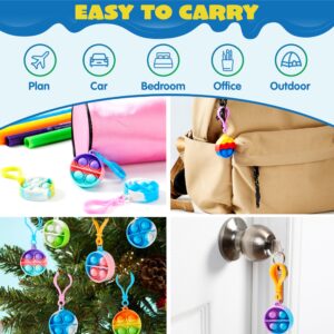JOYIN Pop Fidget Keychain Mini Fidget Toys Bulk 30 Pack Party Favors for Kids 4-8,8-12 Years Kids, Goodie Bag Stuffers Fidgets for Classroom Prizes Sensory Fidget Toy Packs